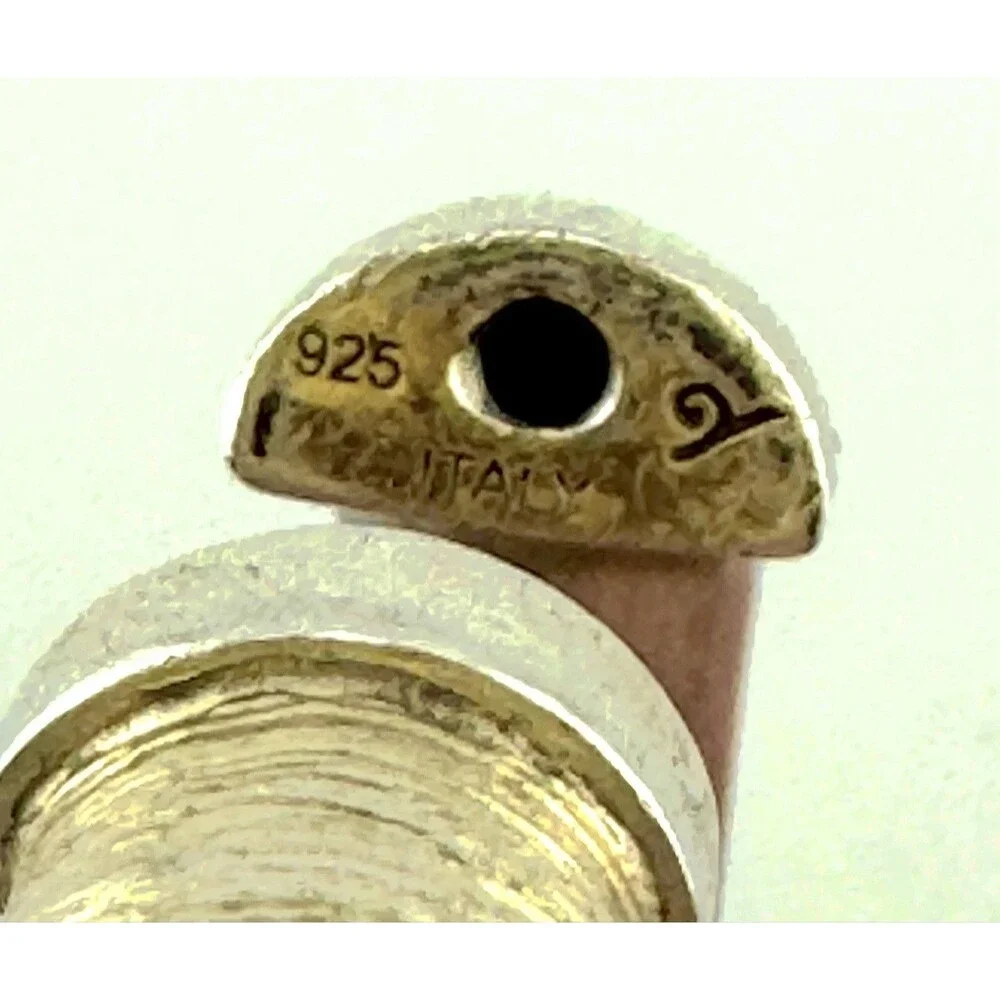Vintage Sterling Silver Clamper Bracelet Italy Modernist Textured 925 7